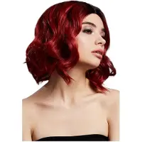 Fever Pruik Kourtney | two toned blend | Ruby rood (rood, 30 cm)