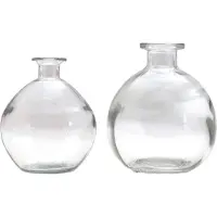 Chaks Bloemenvaas/flesvaas - helder glas - D12 x H14 cm - bolvaasje - Vazen