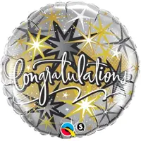 Ballongkungen AB - Folieballon Congratulations Goud Zilver 46 cm