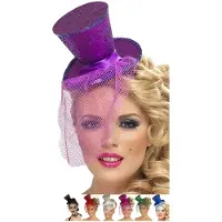 Smiffys Mini paarse hoge hoed voor vrouwen
