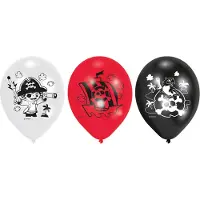 Amscan Ballonnen Pirate 23 Cm Wit/zwart/rood 6 Stuks