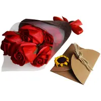 Mikamax Boeket Zeep Rozen - Soap Roses - Rozen van Zeep - Heerlijke Geur - Lossen op in het Water - Cadeau voor Haar - 7 Stuks