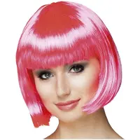 Boland Pruik Cabaret hardroze roze Polyester Pruik