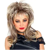 Widmann - 80s Rockster Pruik Cindy - Blond - Carnavalskleding - Verkleedkleding