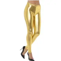 Smiffys Mooie gouden metallic disco legging uit de jaren 80