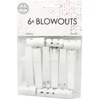 Globos Nordic Roltongen / toeters - Zilver, wit - 6st.
