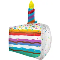 Amscan Folieballon Ultrashape Cake Slice 43 Cm Wit