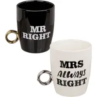 Out of the blue Porseleinen mokken Mr Right & Mrs Always Right