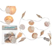 Out of the blue LED Lichtslinger - verlichte strand schelpen lichtsnoer - 1 meter - op batterijen - Lichtsnoeren