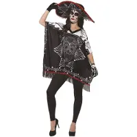Smiffys Day of the dead bandiet kostuum (zwart, wit en rood)