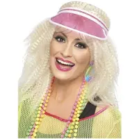 Smiffys Carnaval verkleed poker zonneklep/sunvisor - roze - kunststof - Pokerface - volwassenen