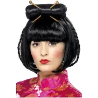 Sans marque Smiffys Pruik Oriental Lady Zwart