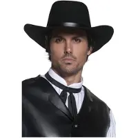 Smiffys cowboyhoed - authentiek - zwart - vilt - volwassenen - verkleed hoed - cowboy - western