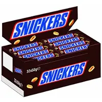 Snickers Singles - chocolade repen - pinda karamel - 32x50g uitdeeldoos