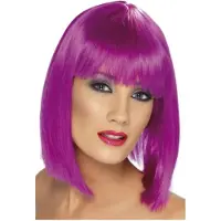 Smiffys Pruik Glam neon paars