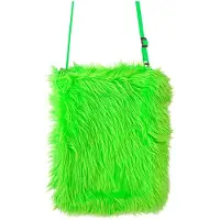 Widmann Mooie pluche handtas in neon groene kleur
