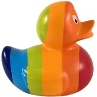 Out of the blue Rubber badeendje - Gay Pride/regenboog thema kleuren - badkamer kado artikelen - Feestdecoratievoorwerp