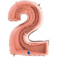 Ballongkungen AB Folieballon cijfer '2' rosé goud (100cm)