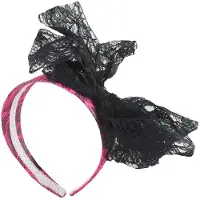 Smiffys 80's haarband (zwart en pin k)