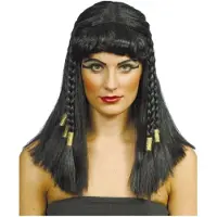 Smiffys Cleopatra pruik dames luxe (zwart en goud)