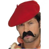 No name Rode baret - Hoofdeksel rood van vilt
