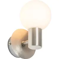 QAZQA Moderne wandlamp staal IP44 - Cederic Up