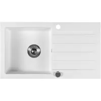 Sapho spoelbak 78x44cm met kraangat wit graniet