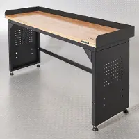 Datona Werkbank PRO - bamboe werkblad - 200 cm - Zwart