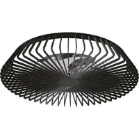 MANTRA Smart LED plafondventilator Himalaya, zwart, DC, stil dimbaar, zwart, Woon-/ Eetkamer, metaal, Modern