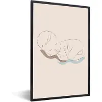 PosterMonkey Fotolijst incl. Poster - Line art - Baby - Kind - 40x60 cm - Posterlijst