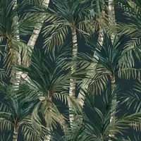 Dutch Wallcoverings Eden palmbomen zwart/groen - M37914
