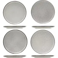 COSY&TRENDY Cuatro-grey Dessert Plate D20 Set 4 Assdigital Printing