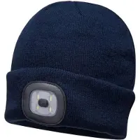 Benson Merkloos Warme Muts met LED verlichting - Blauw - hip en veilig