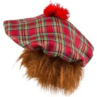 Boland Schotse baret tartan rood (groen en rood)