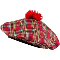 Boland Schotse baret dames rood (groen en rood)