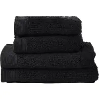 Zone Denmark Handdoekenset Towels Classic Black (Set van 4)