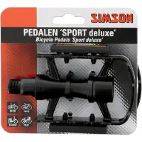 Simson Sportieve fietspedalen - aluminium - grof profiel - zwart-zilver - met reflectoren