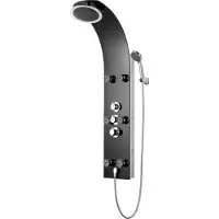 Schutte LANZAROTE Douchepaneel - Met Thermostatische Douchekraan - 6 Massage Sproeiers - Glas - Zwart