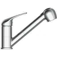 Schutte Ultra Keukenkraan voor Waterverwarmer met vrije Uitloop - lage Druk - Mengkraan - Lage, Draaibare Uitloop - Uittrekbare Sproeier - 2 Standen - Chroom