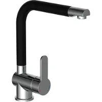 Schutte Rio Design Keukenkraan - Mengkraan - Hoge, Draaibare Uitloop - Zijdelingse Greep - Chroom/Zwart