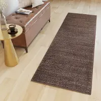 Tapiso Sari Tapijt Loper Bruin Donker Modern Woonkamer Hal Slaapkamer Maat- 100x100