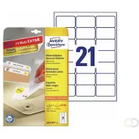 Avery Zweckform L6023REV-25 afneembare etiketten ft 63,5 x 38,1 mm (b x h), 525 etiketten, wit