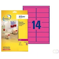 Sans marque Huismerk Avery L7363P-25 Gekleurde Etiket 99.1x38.1mm Neon-Roze