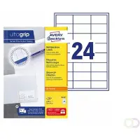 Avery ultragrip Universele etiketten 3474 Permanent klevend A4 Wit 70 x 37 mm 100 Vellen à 24 Etiketten