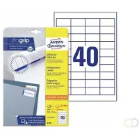 Avery Zweckform AVERY ultragrip Universele etiketten 4780 Permanent klevend A4 Wit 48,5 x 25,4 mm 30 Vellen à 40 Etiketten
