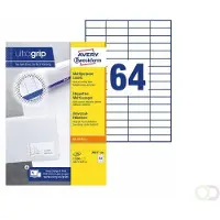 Avery Zweckform AVERY ultragrip Universele etiketten 3667-200 Permanent klevend A4 Wit 48,5 x 16,9 mm 220 Vellen à 64 Etiketten