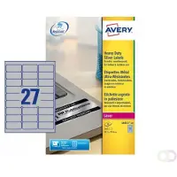 Avery Etiket L6011-20 63.5x29.6mm zilver 540 stuks