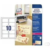 Avery Zweckform C32025-25 visitekaarten satijn wit 85 x 54 mm (250 stuks)