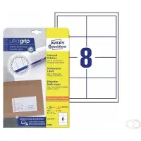 Avery Zweckform AVERY ultragrip Universele etiketten 4782 Permanent klevend A4 Wit 97 x 67,7 mm 30 Vellen à 8 Etiketten