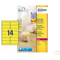 Avery L7263Y-25 NEON etiketten A4 99,1 x 38,1 mm neon geel (350 etiketten)